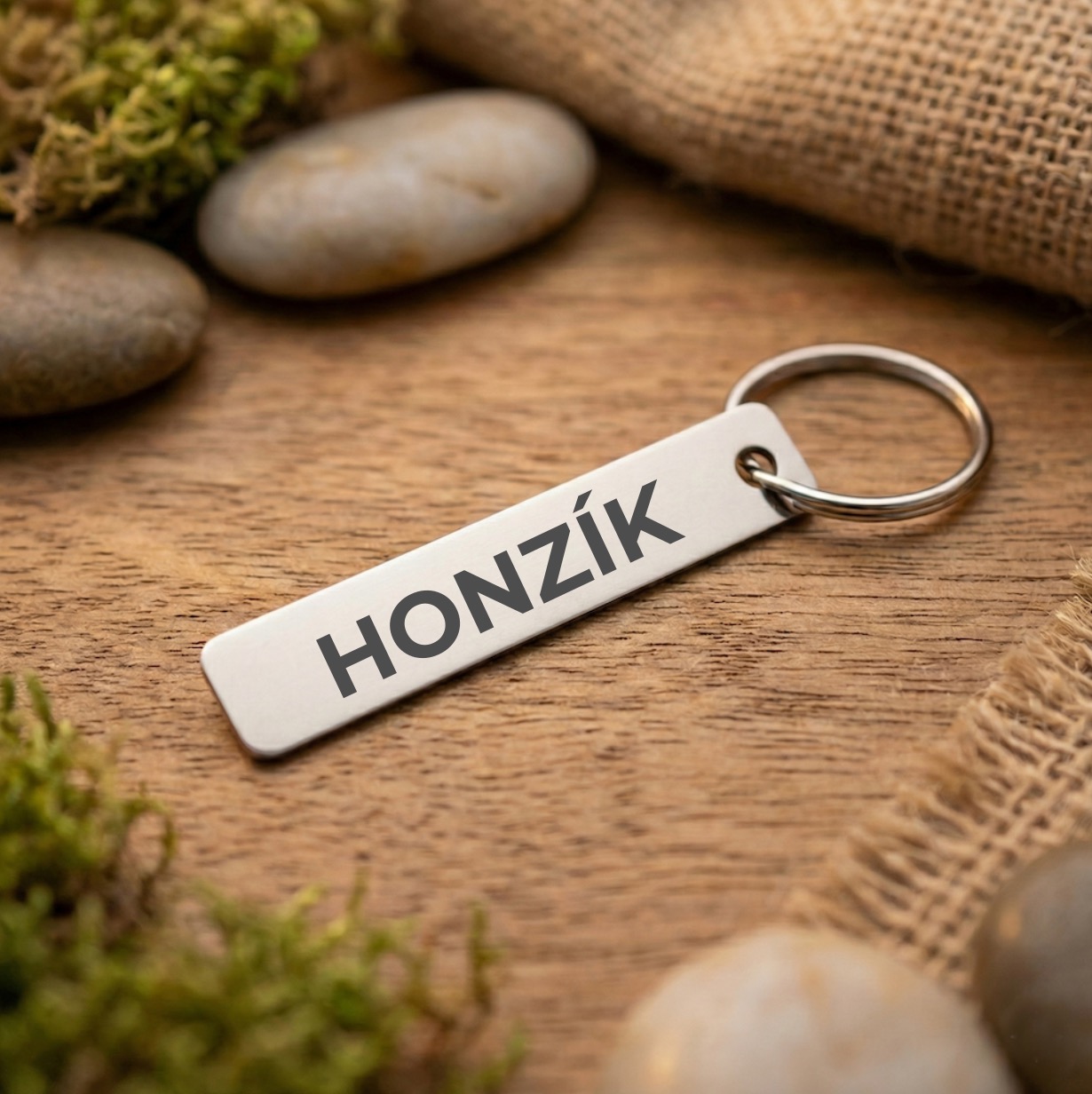 Nerezový přívěsek na klíče se jménem