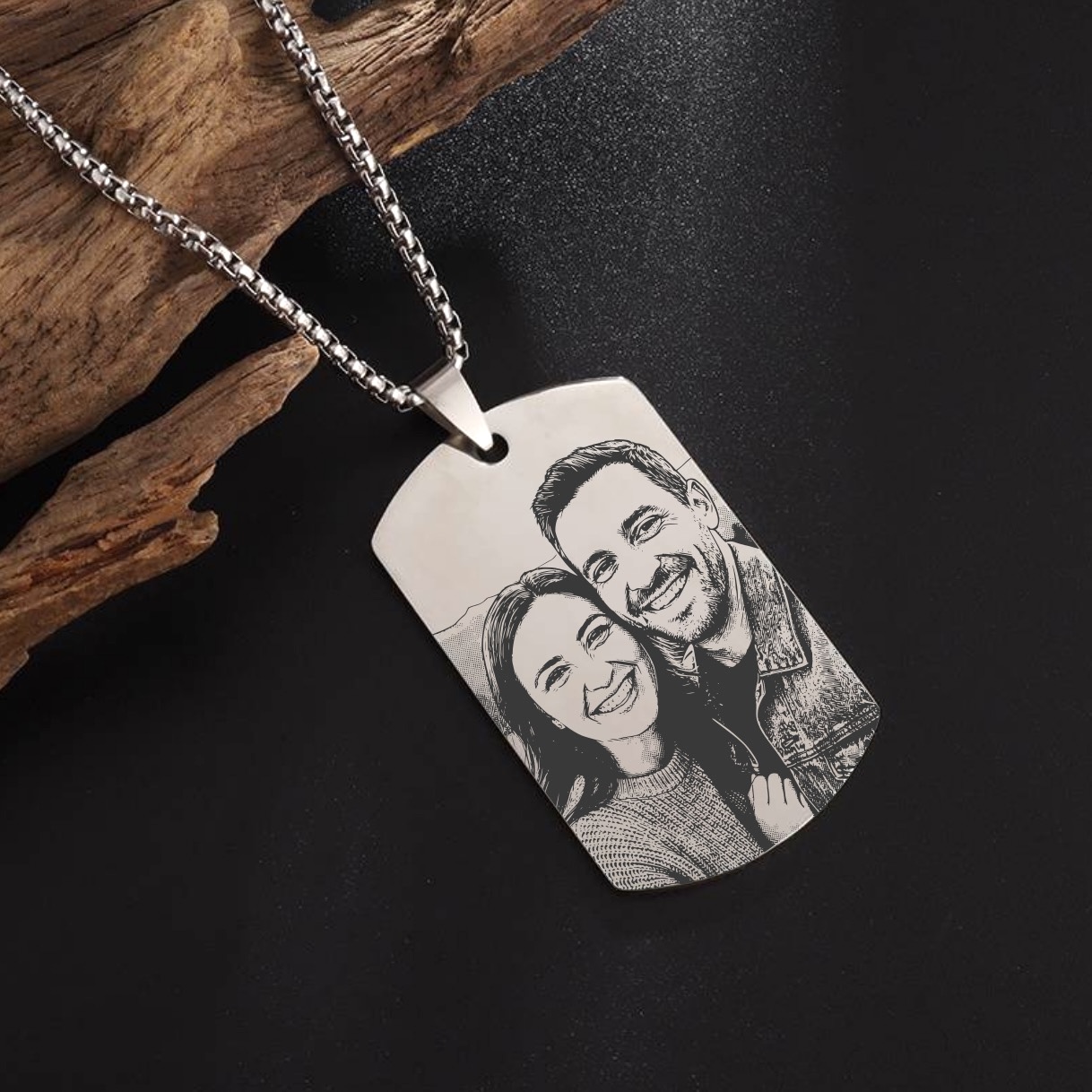 Nerezový náhrdelník s vlastní fotkou