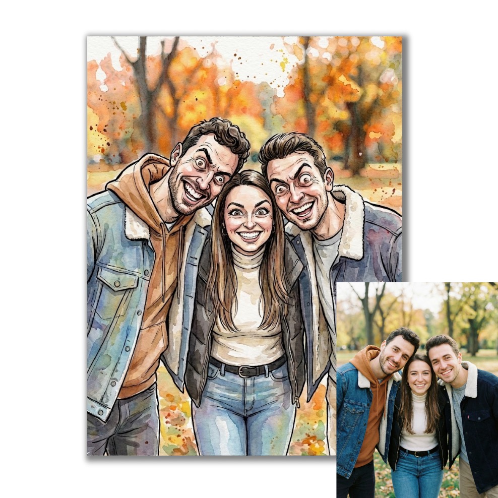 Obraz podle vaší fotky - Akvarelová karikatura