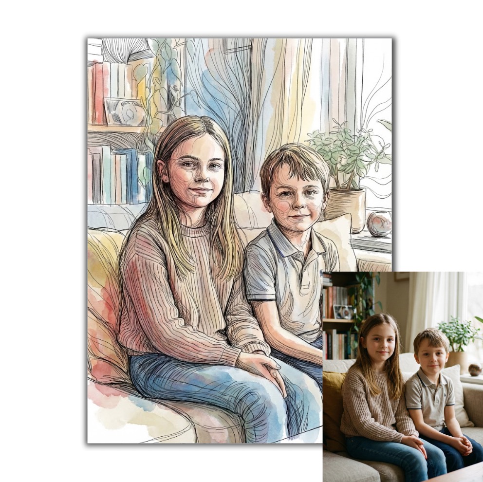 Ilustrace podle vaší fotky pro vlastní tisk