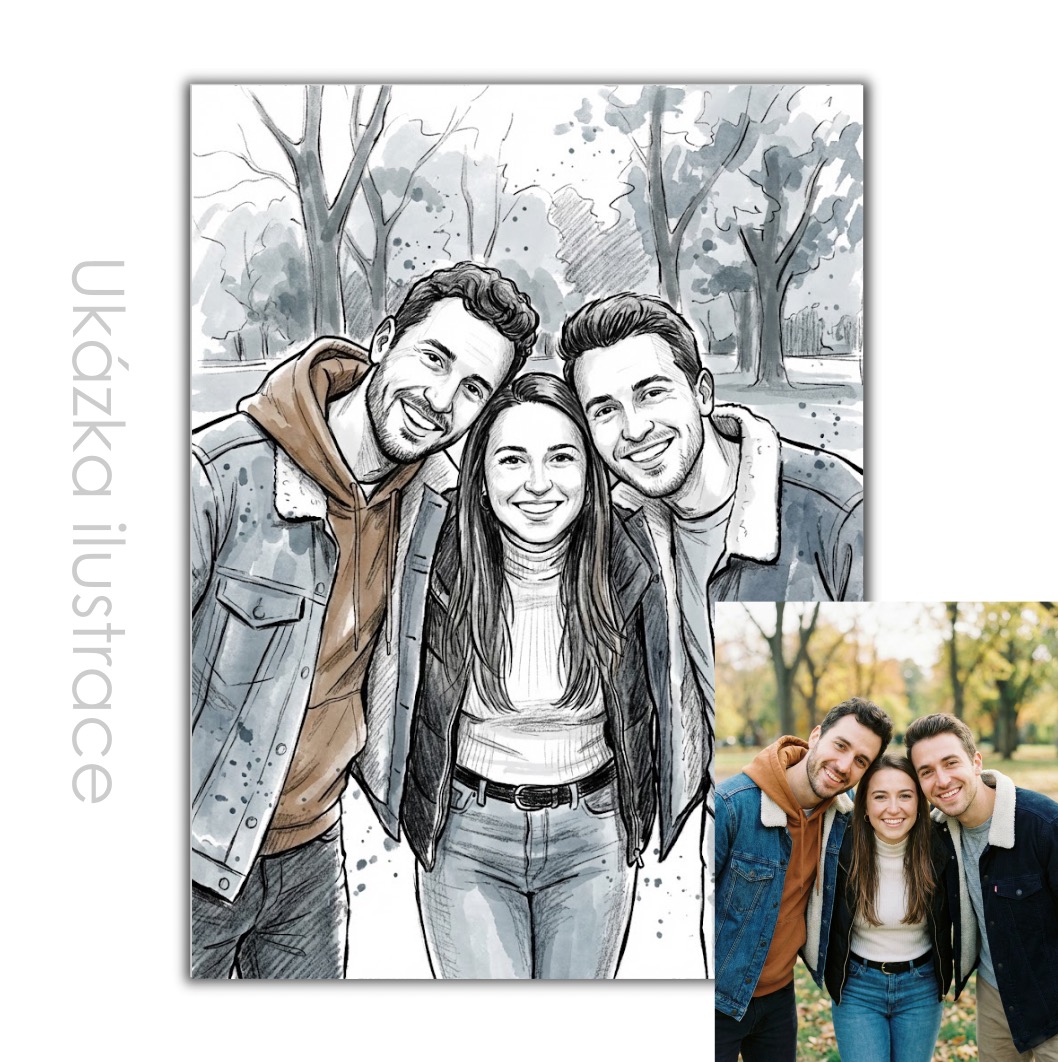 Ilustrace podle vaší fotky pro vlastní tisk