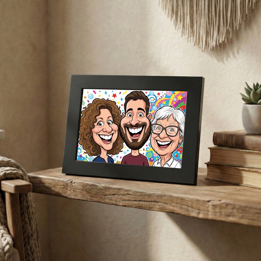 Fotorámeček s karikaturou podle vaší fotky