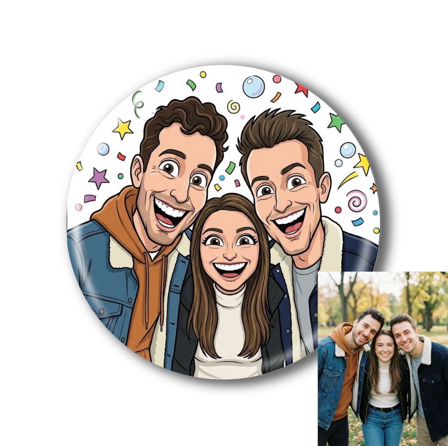 Placka s karikaturou podle vaší fotky