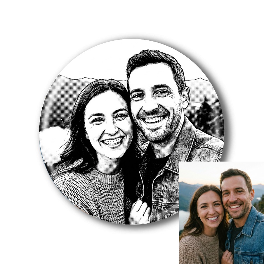 Placka s kresbou podle vaší fotky