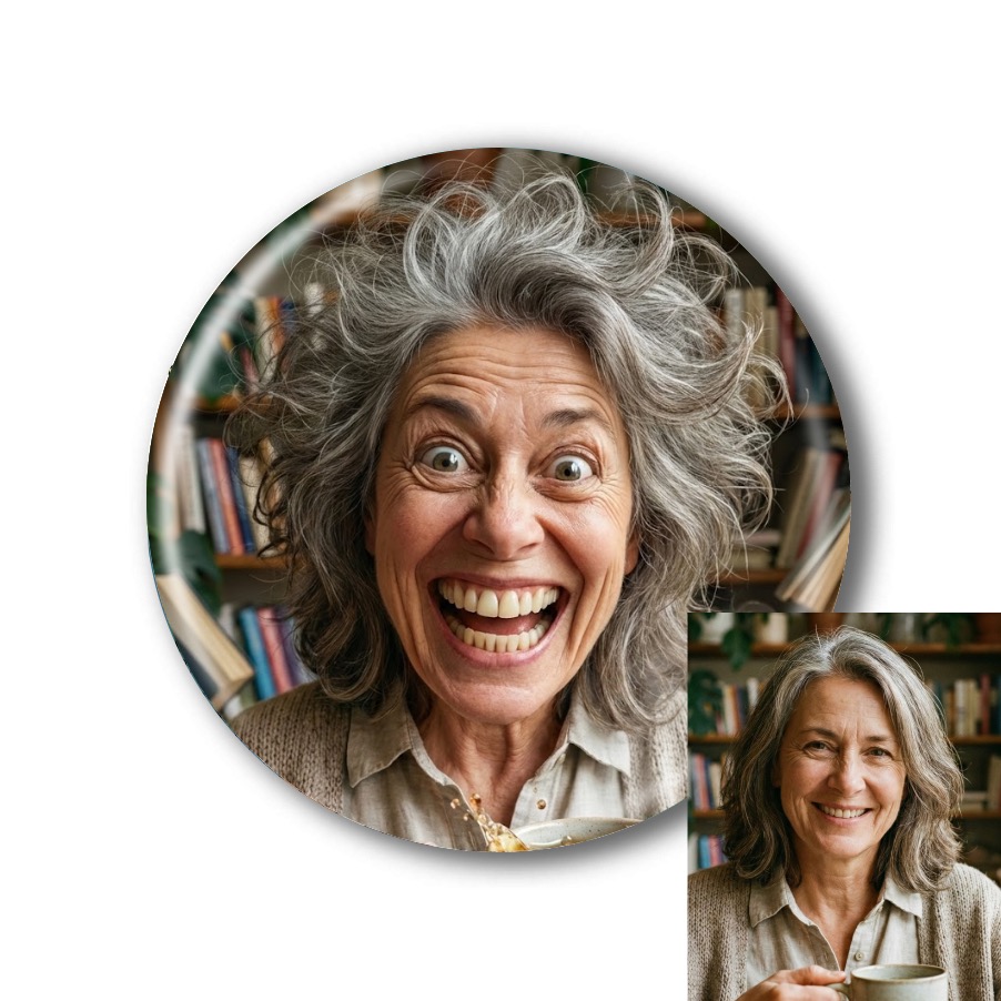 Placka s karikaturou podle vaší fotky