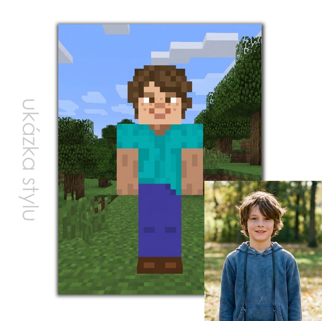 Minecraftový obraz podle vaší fotky