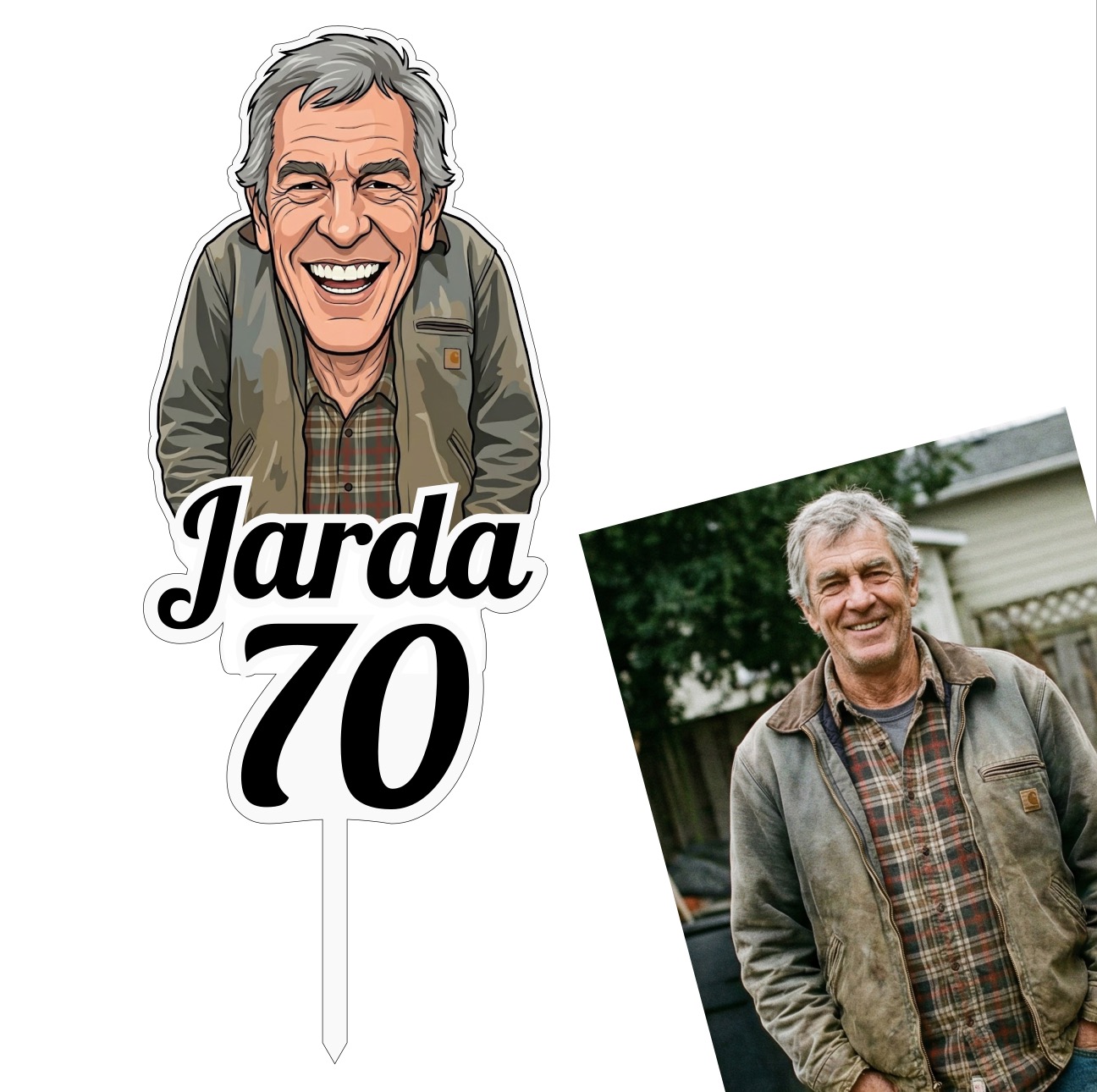 Zápich do dortu s karikaturou podle vaší fotky