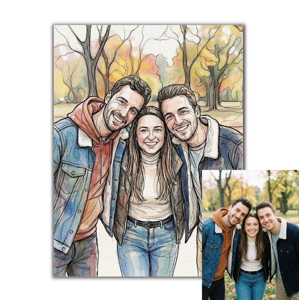 Ilustrace podle vaší fotky pro vlastní tisk