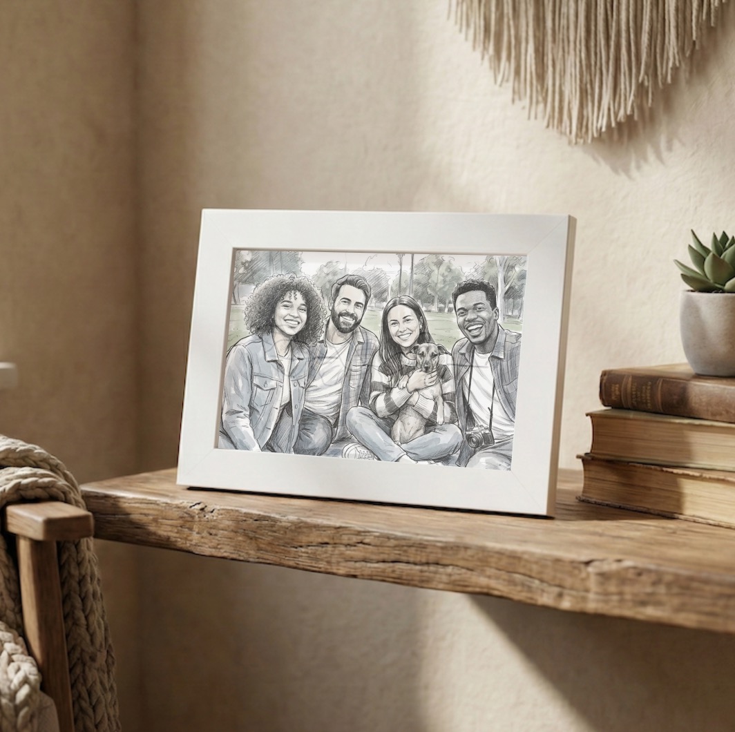 Fotorámeček s ilustrací podle vaší fotky