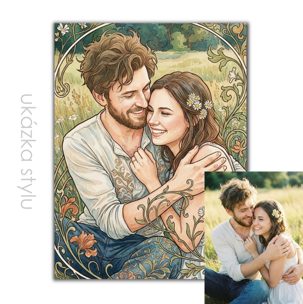 Obraz podle vaší fotky v Art Nouveau stylu