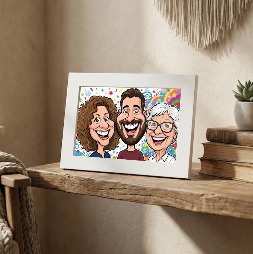 Fotorámeček s karikaturou podle vaší fotky