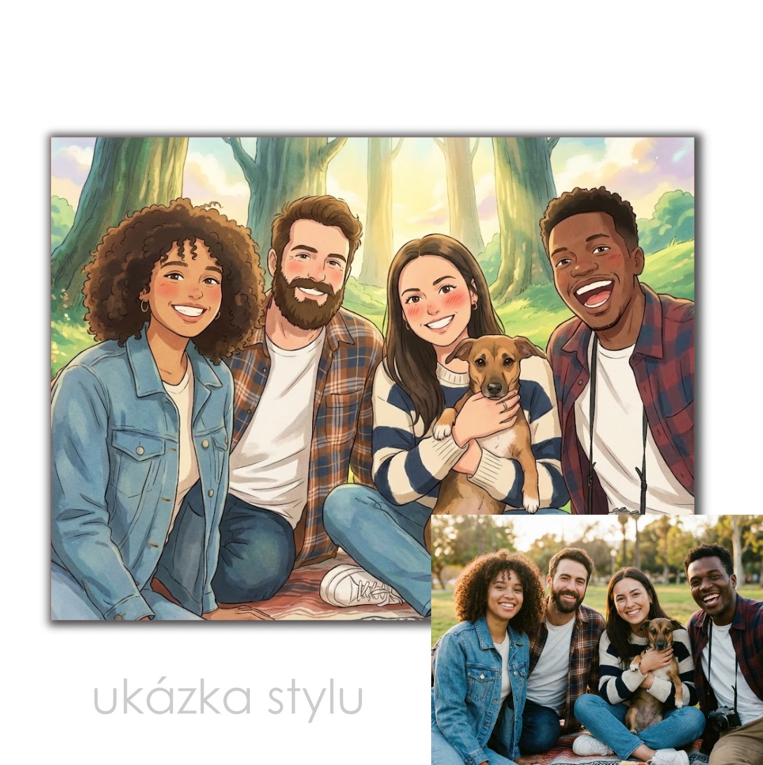 Ilustrace podle vaší fotky pro vlastní tisk