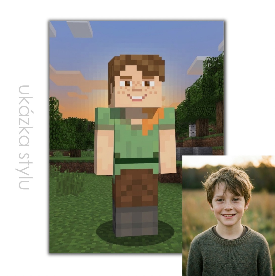 Minecraftový obraz podle vaší fotky