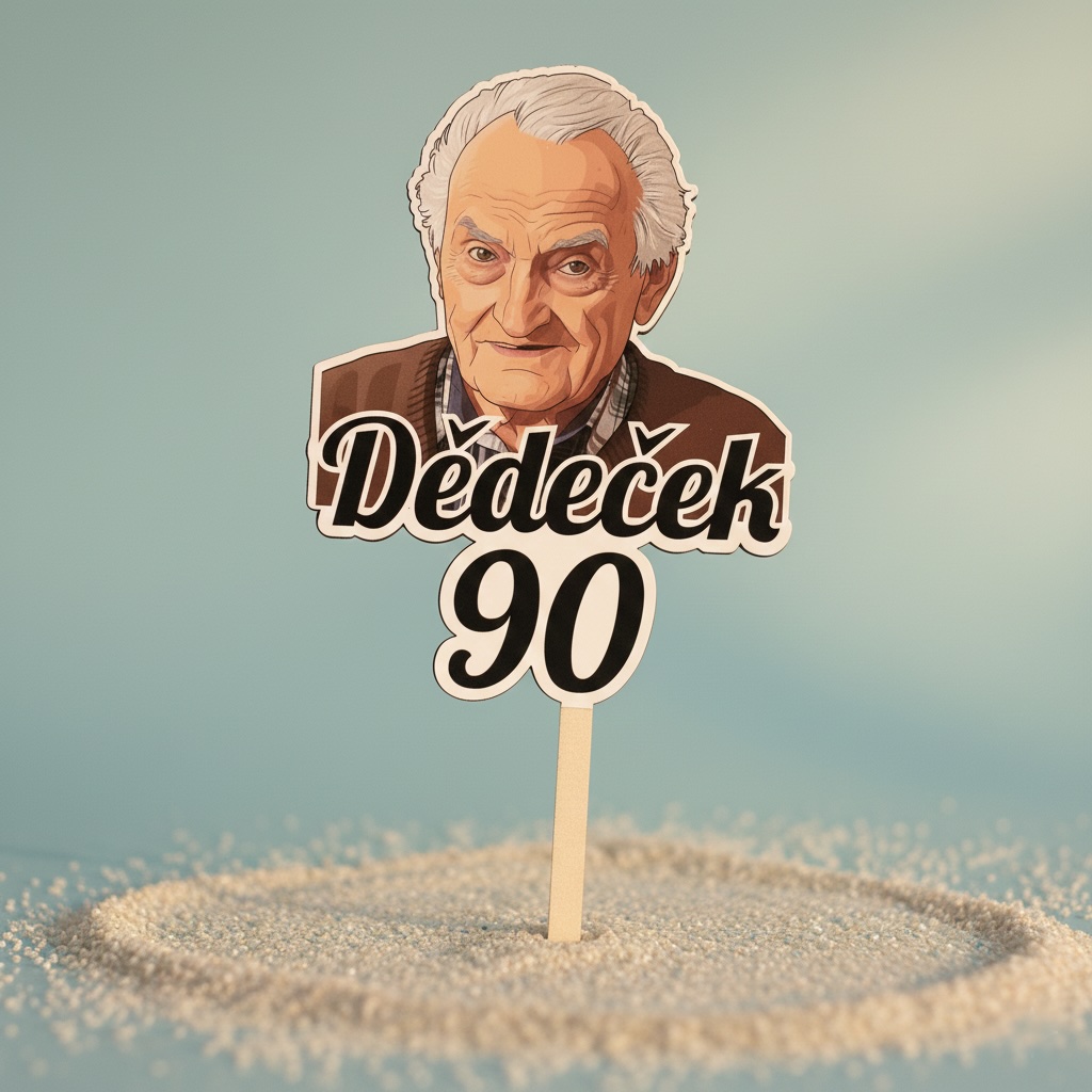 Zápich do dortu s karikaturou podle vaší fotky