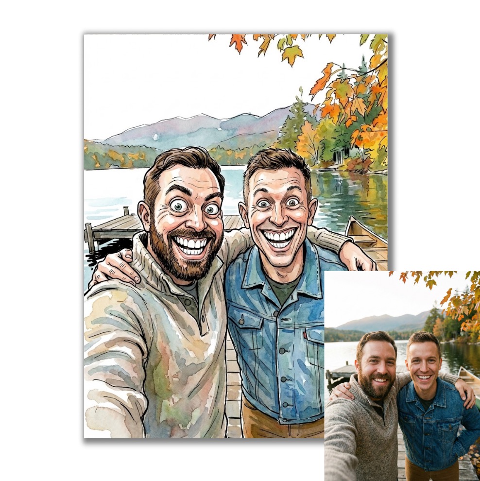 Obraz podle vaší fotky - Akvarelová karikatura