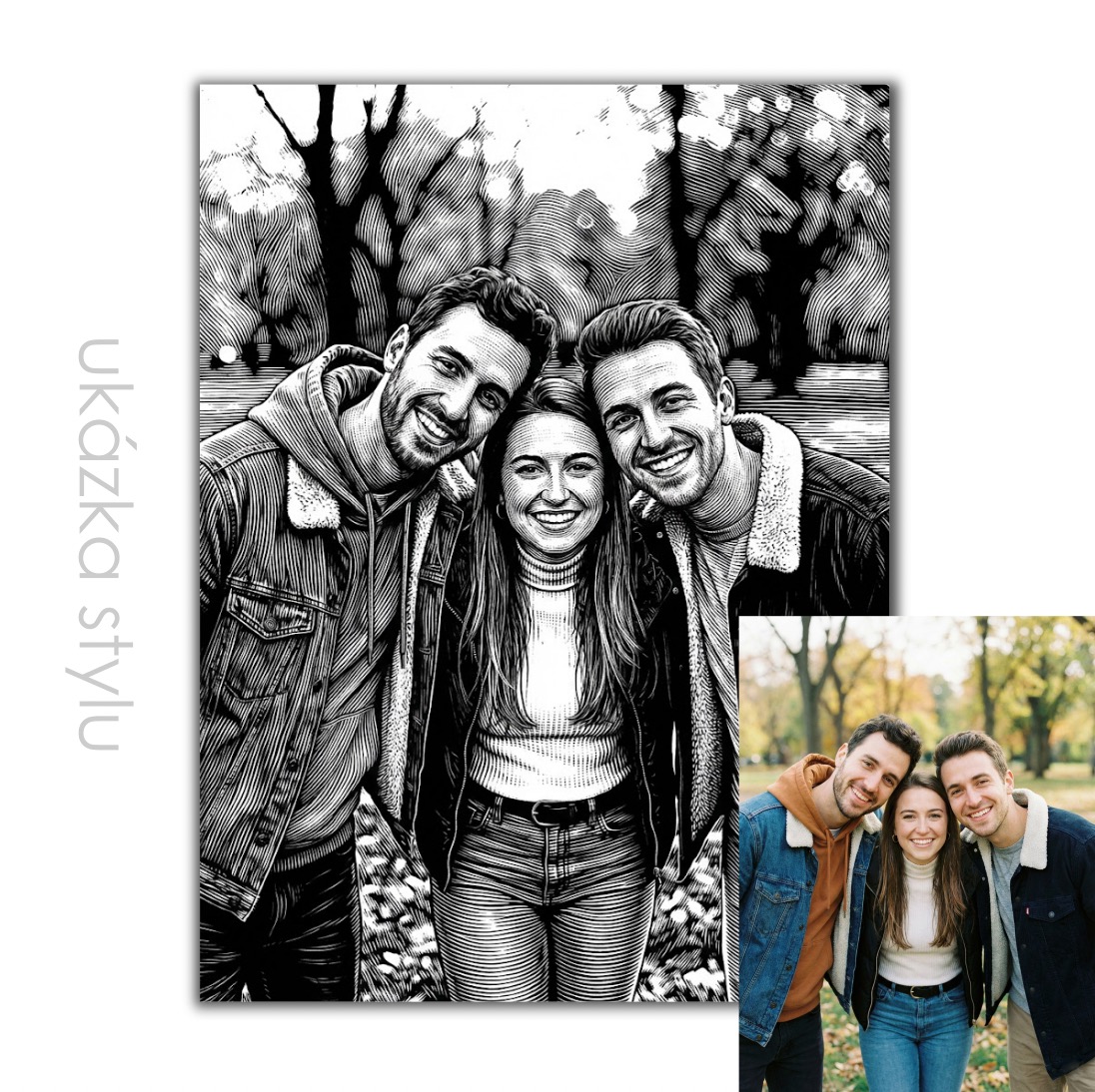 Kreslený obraz podle vaší fotky