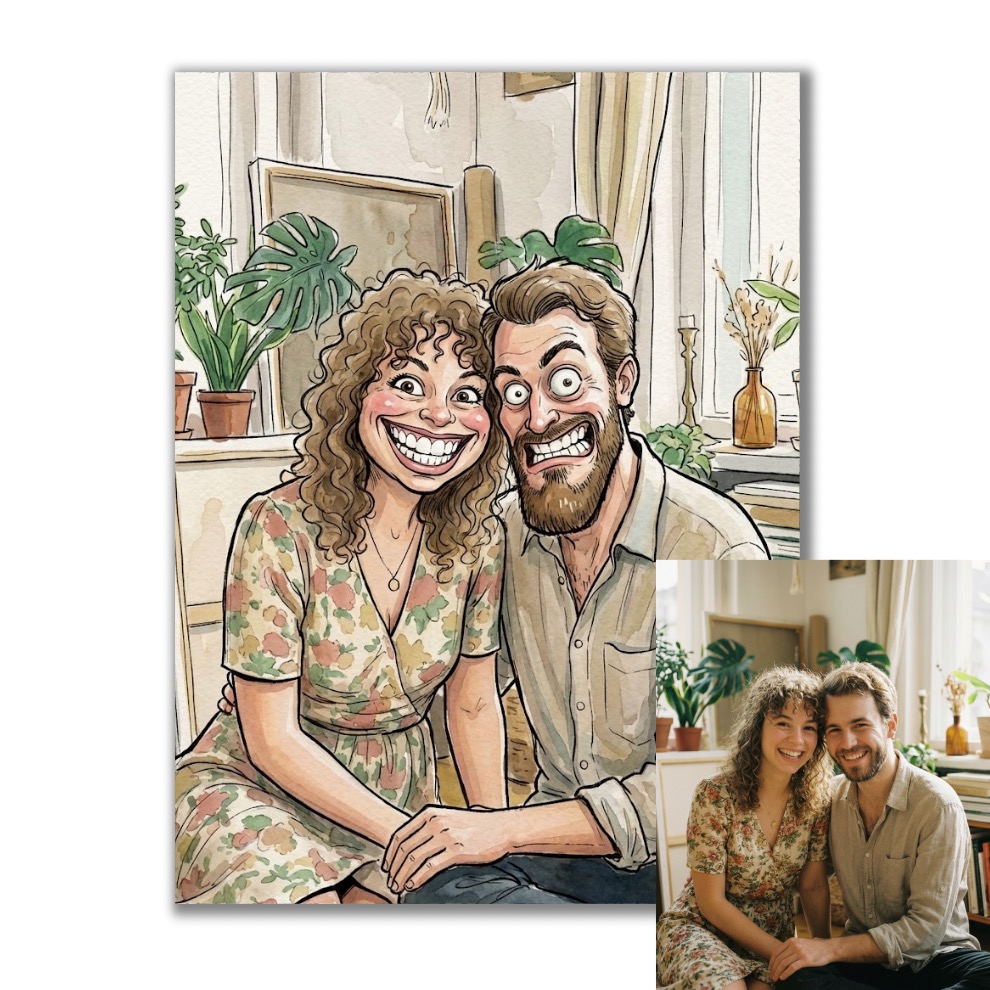 Obraz podle vaší fotky - Akvarelová karikatura