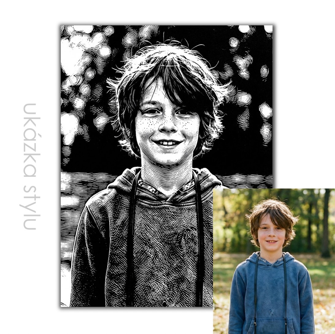 Ilustrace podle vaší fotky pro vlastní tisk