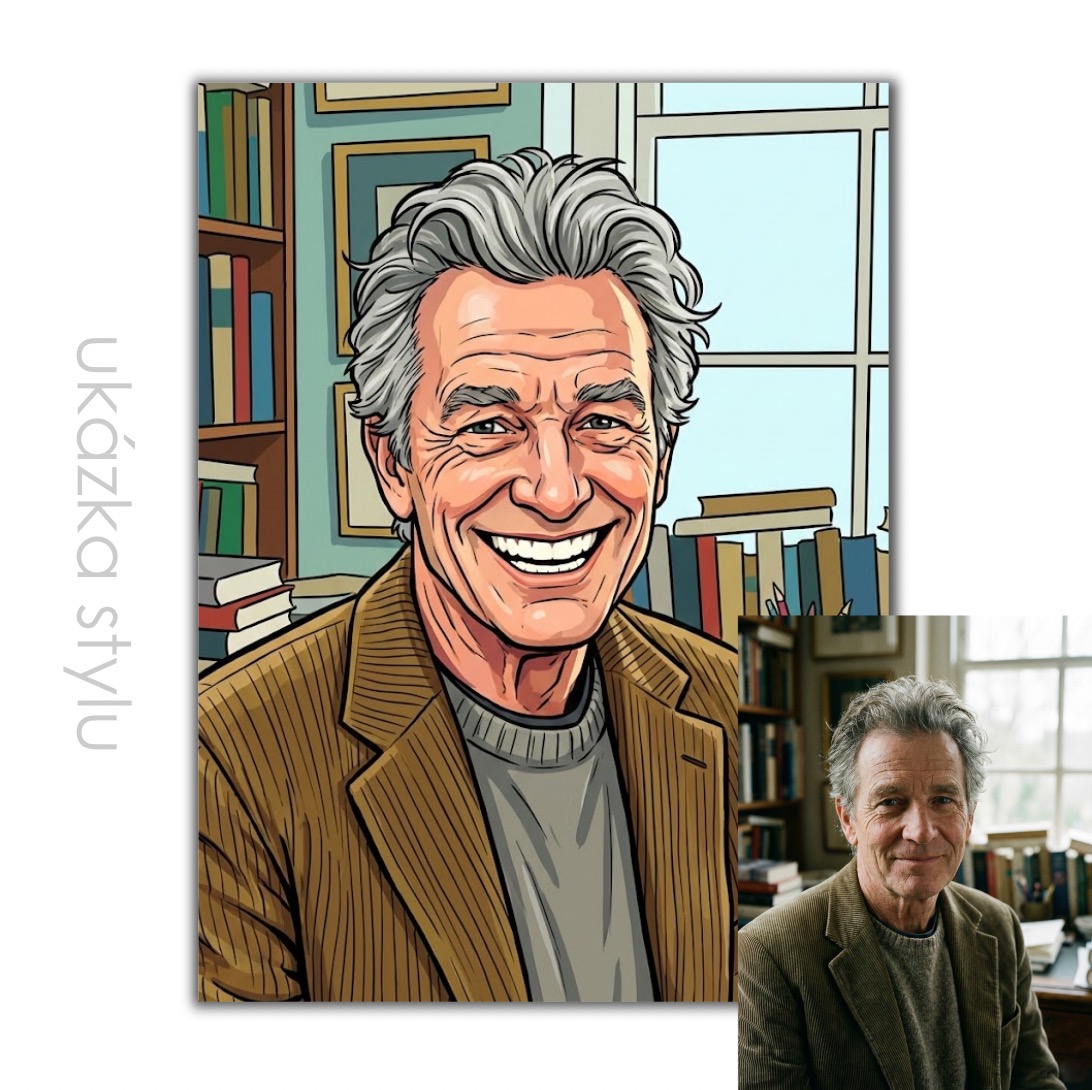 Vysmátá krikatura podle vaší fotky pro vlastní tisk