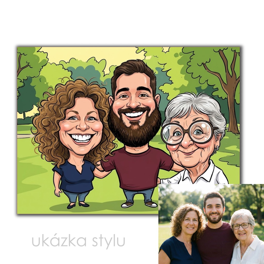 Velkohlavá karikatura podle vaší fotky