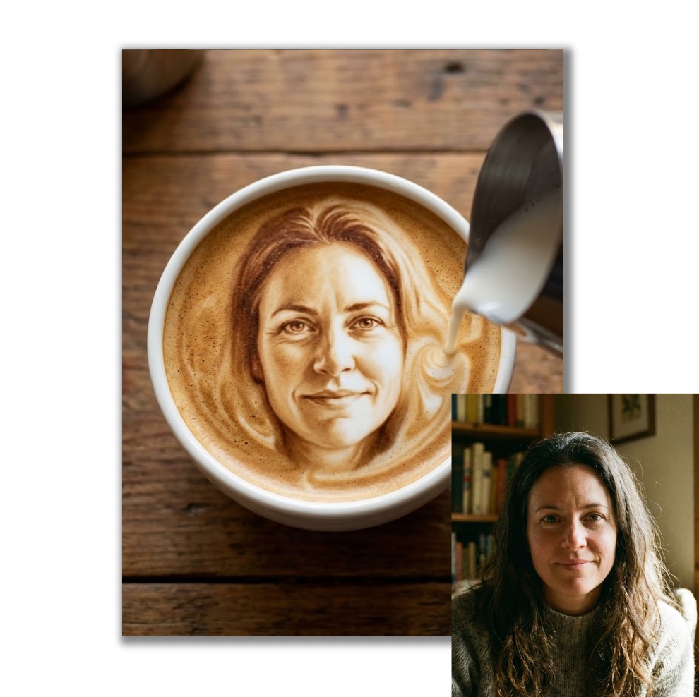 Obraz podle vaší fotky - Vy v Caffe latte