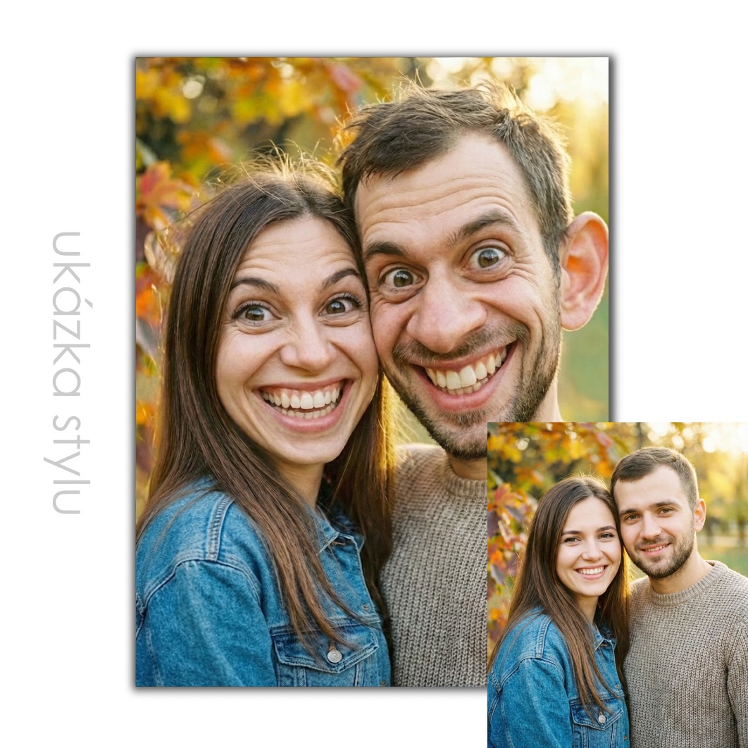 Obraz podle vaší fotky - vtipná foto-karikatura