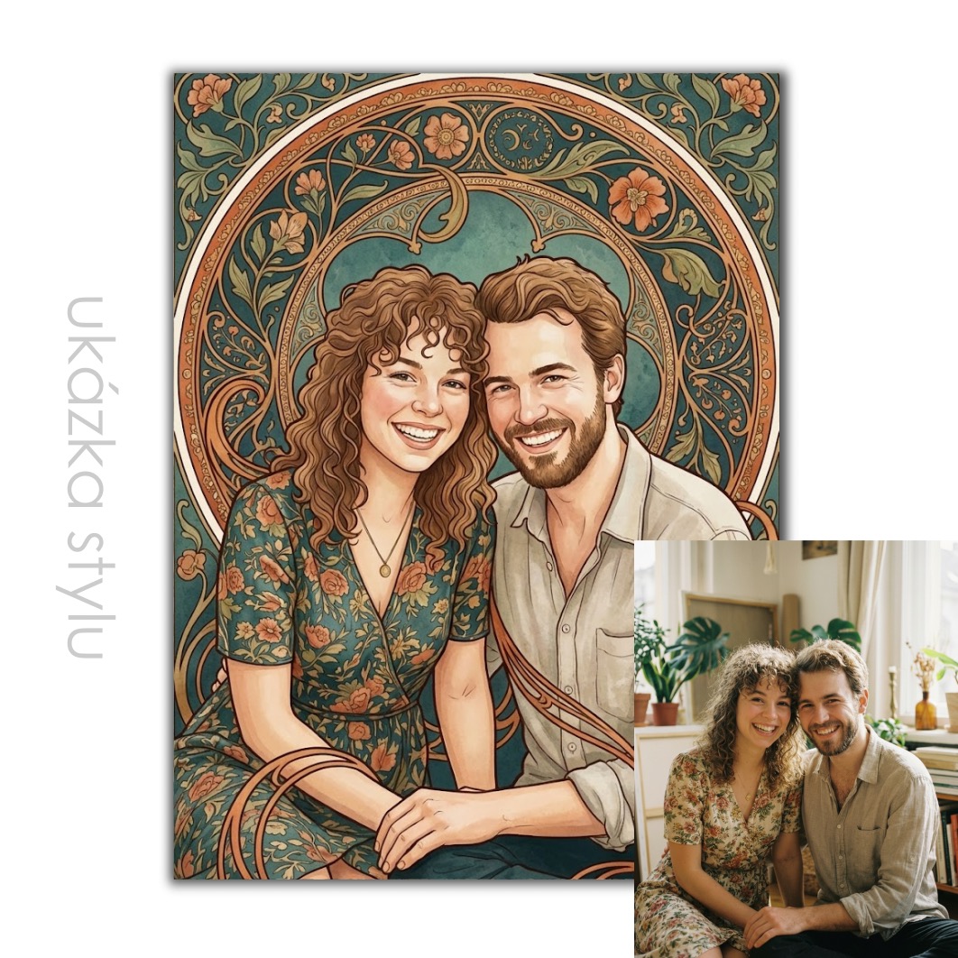 Obraz podle vaší fotky v Art Nouveau stylu