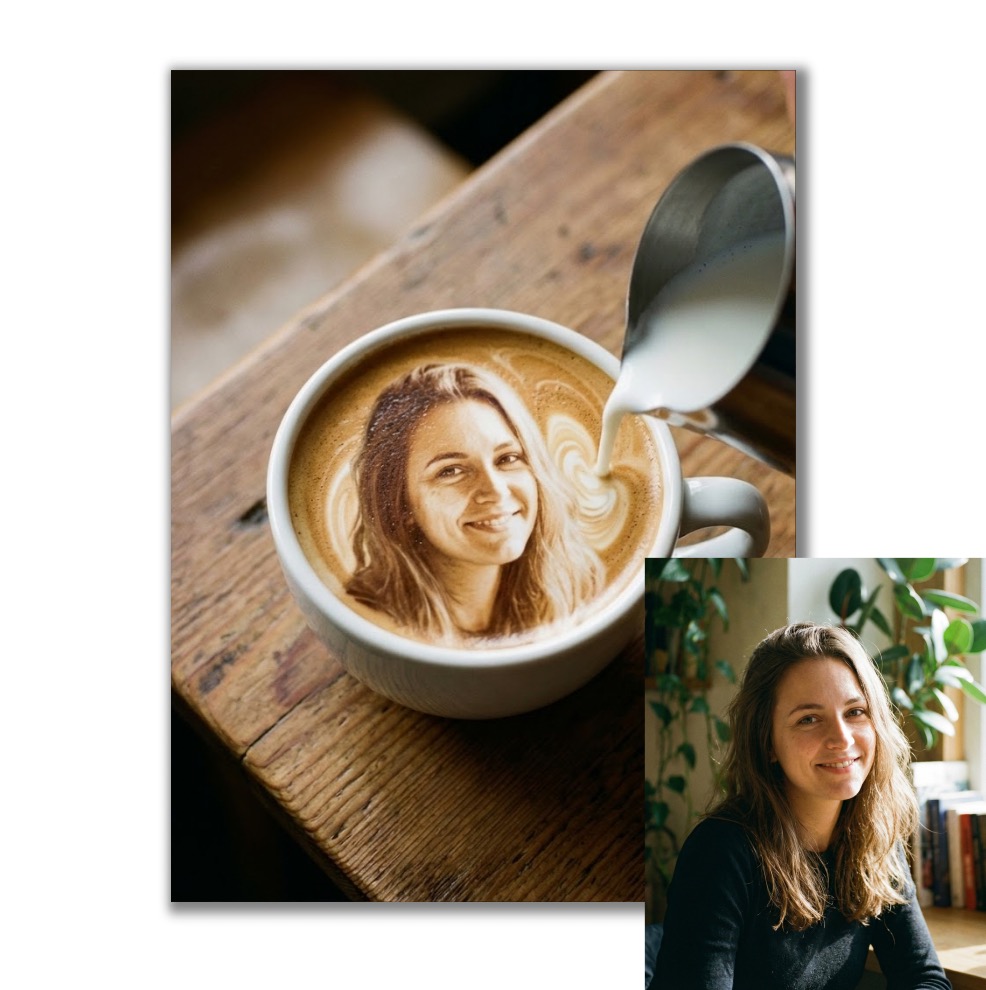 Obraz podle vaší fotky - Vy v Caffe latte