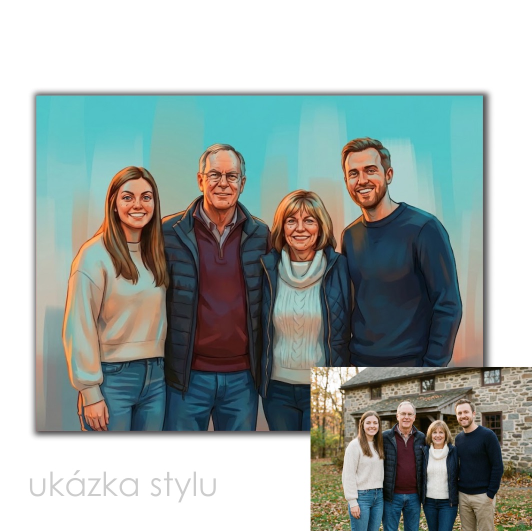 Ilustrace podle vaší fotky pro vlastní tisk