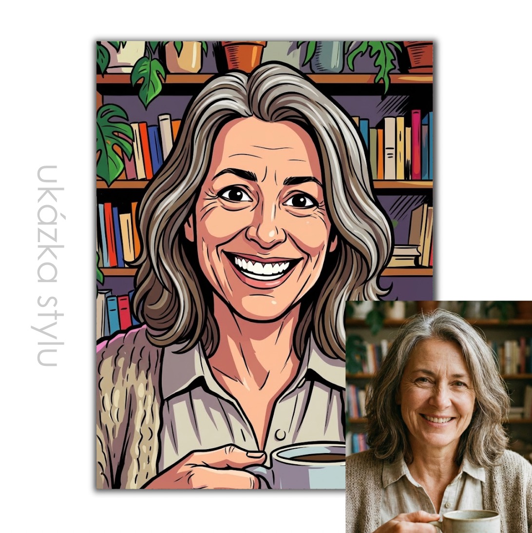 Vysmátá krikatura podle vaší fotky pro vlastní tisk