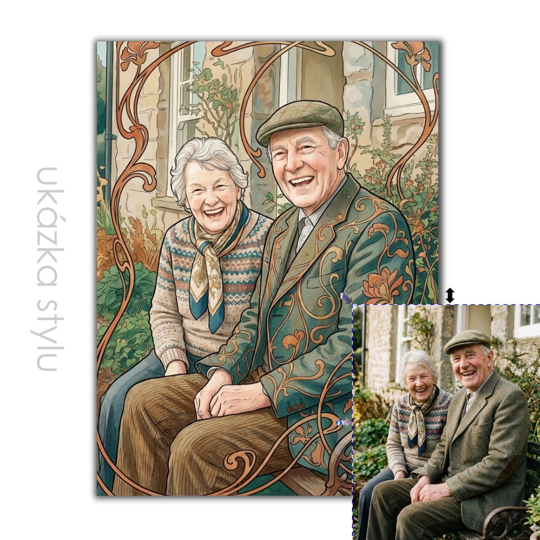 Obraz podle vaší fotky v Art Nouveau stylu